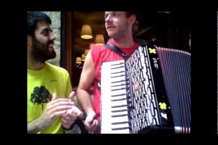 Playing in the street in Vitoria.